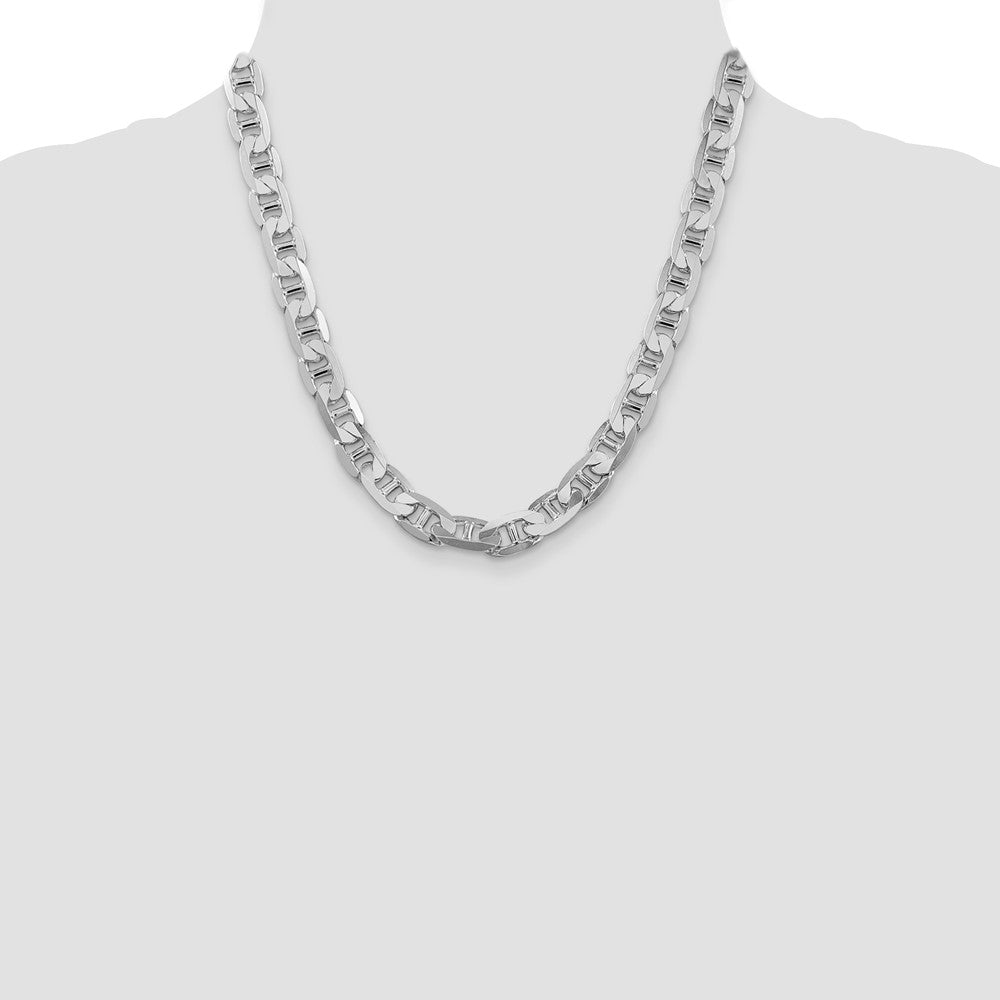 Sterlingsilber Rhodiniert 9.5mm Flach Anker Halskette