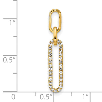14K Gelbgold Polierter Anhänger mit Büroklammer-Glieder-Design und 0,16 Diamant** Falls präziser die 0,17-Karat-Angabe beibehalten werden soll: **14K Gelbgold Polierter Anhänger mit Büroklammer-Glieder-Design und 0,166 ct. Diamant