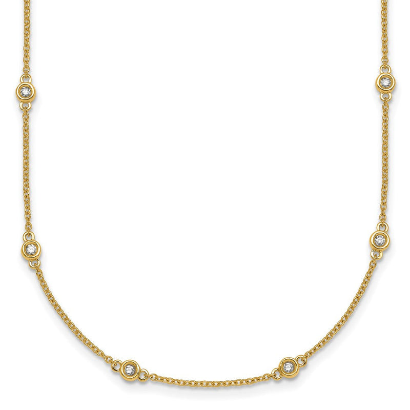 14K Gelbgold Komplett 1/3 Karat Zargenfassung-set Diamant und Ankerkette Kette 20-station 20 Zoll Halskette