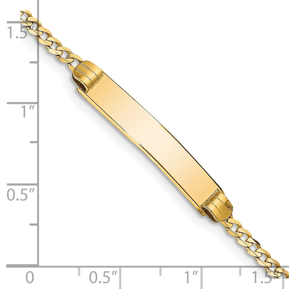 14K Gelbgold Poliert Massiv Kette/solid Platte Panzer Glieder 25x5mm Platte Id Armband