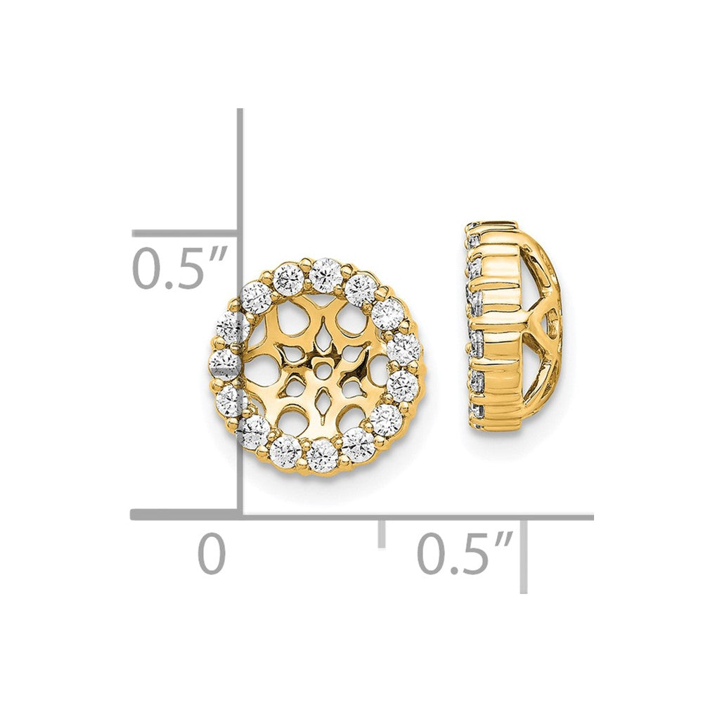 14K Gelbgold Ohrring-Jackets mit Diamanten im Kreis-Design, 0,5 ct