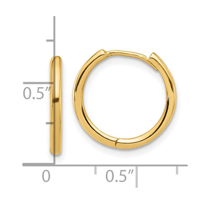 14K Gelbgold Poliert Klappbar Creolen