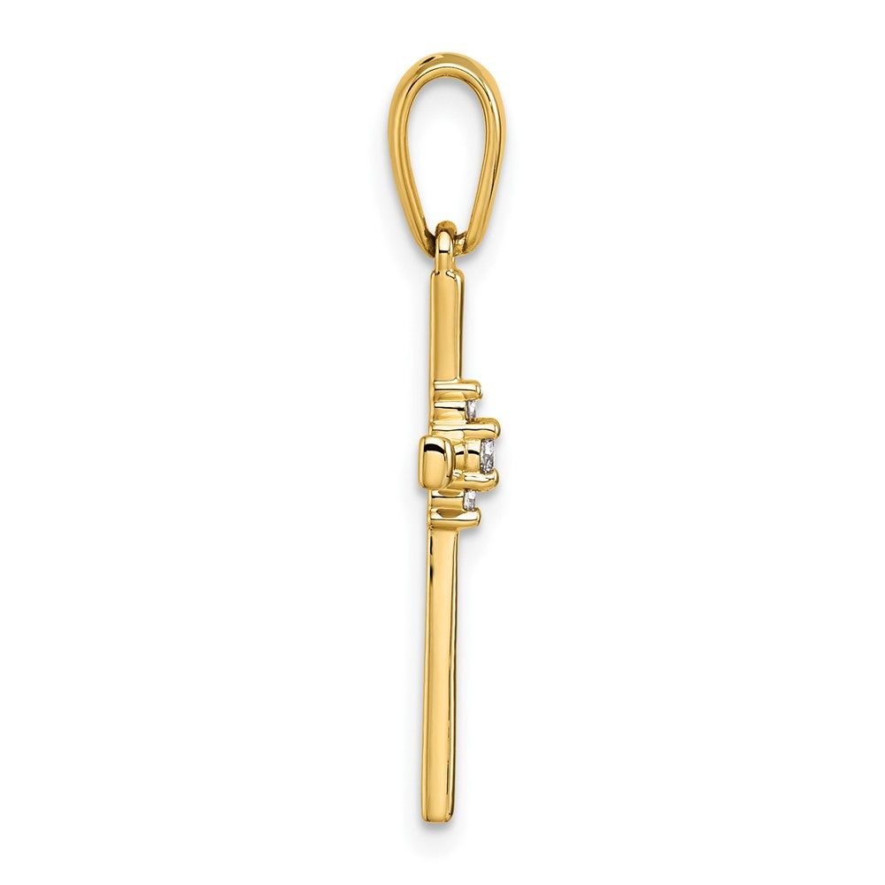 14K Gelbgold Kreuzanhänger mit 0,05 ct. Diamant