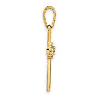 14K Gelbgold Kreuzanhänger mit 0,05 ct. Diamant