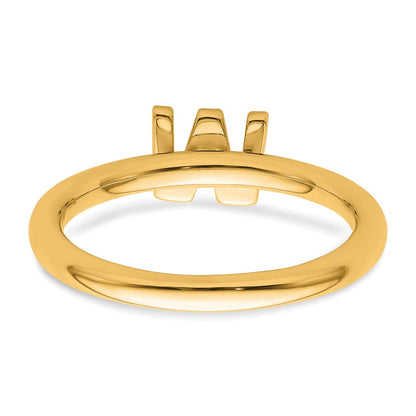 14K Gelbgold Stapelbar Diamant Initiale W Größe 7 Ring