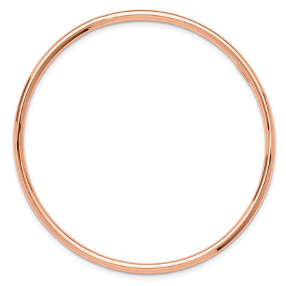 14K Roségold Poliert 3.00mm Schieber-on Rund Armreif Armband