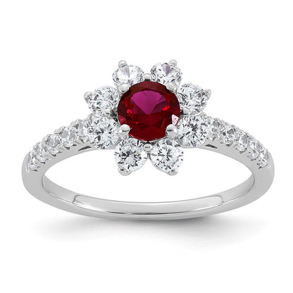 14K Weißgold Vs/si G+ Im Labor Gezüchtet Diamant und Aaa Qualität Echt Rubin Ring