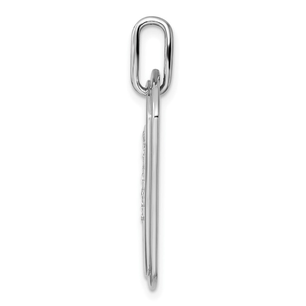 14K Weißgold Diamant-Initial-"T" Dogtag-Charm