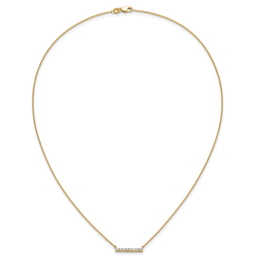 14K Gelbgold Poliert 1/3 Karat Diamant Stab 18 Zoll Halskette
