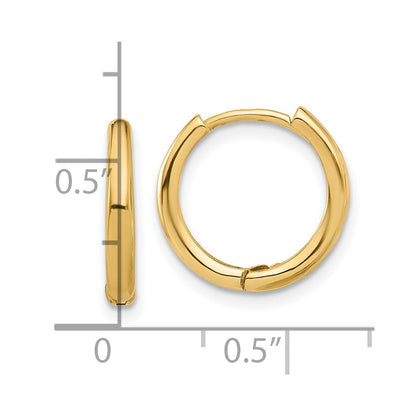 14K Gelbgold Poliert Klappbar Creolen
