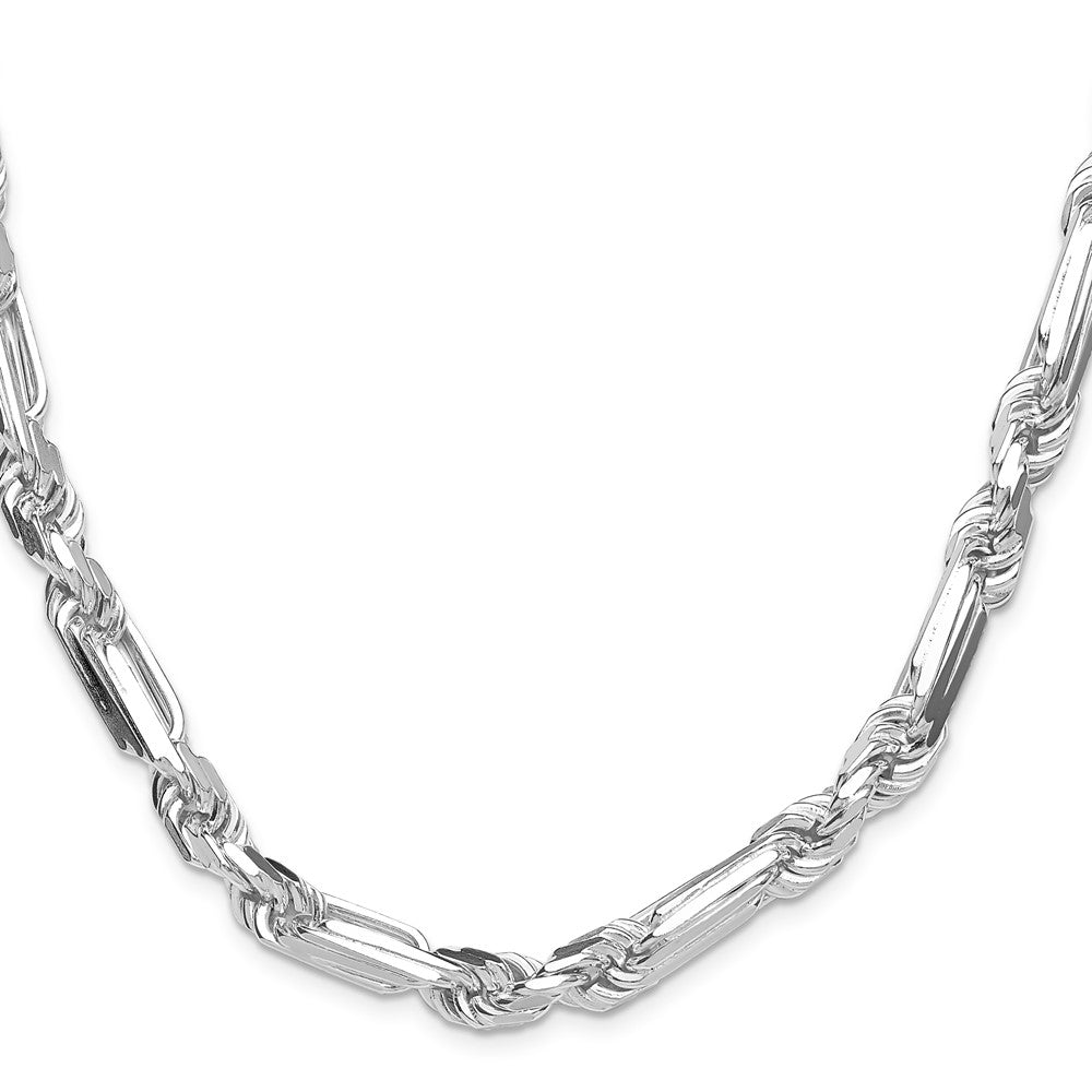 Sterlingsilber 8mm Diamantiert Figarope 26 Zoll Kette