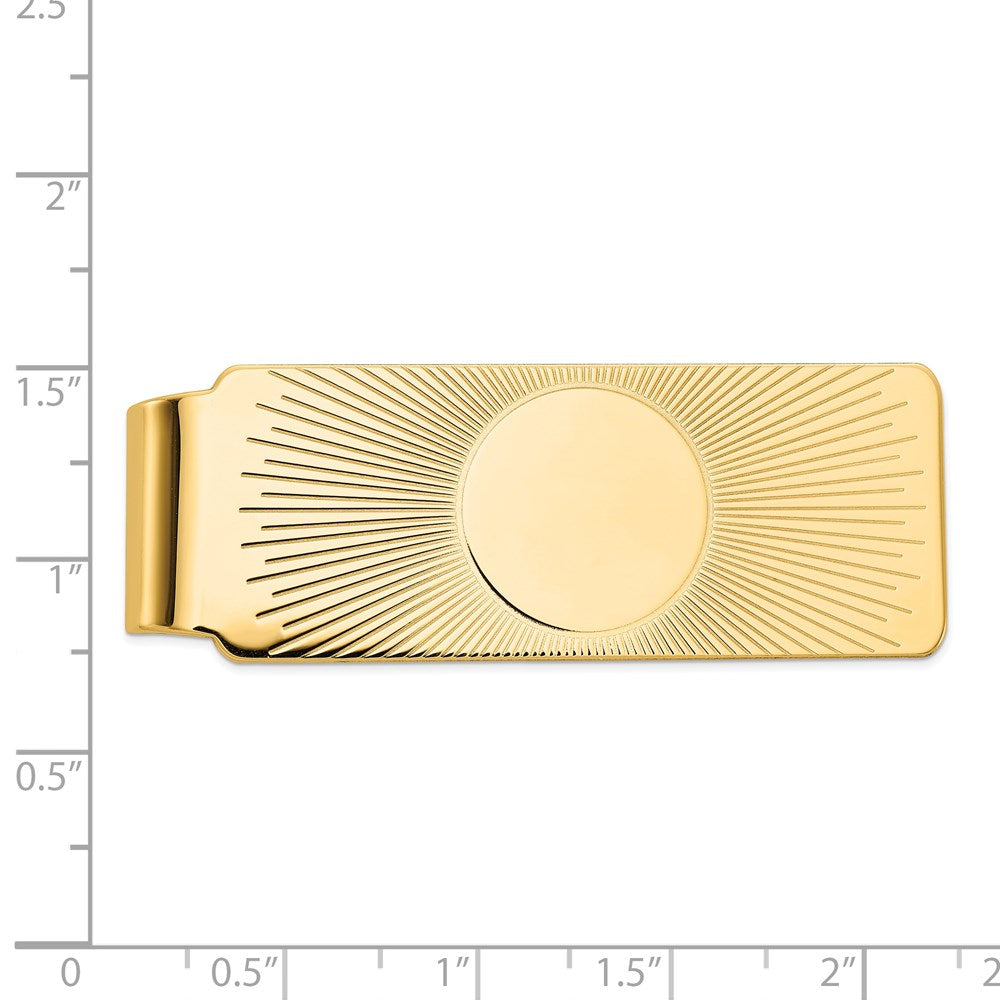 14K Gelbgold Herren Sonnenstrahl Design Geldklammer