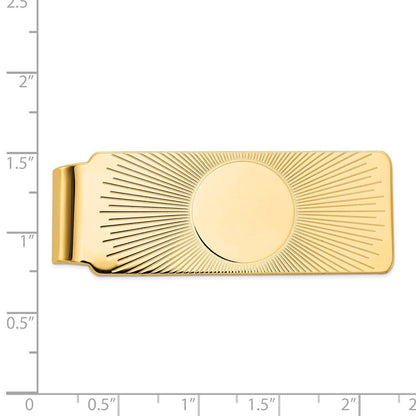14K Gelbgold Herren Sonnenstrahl Design Geldklammer