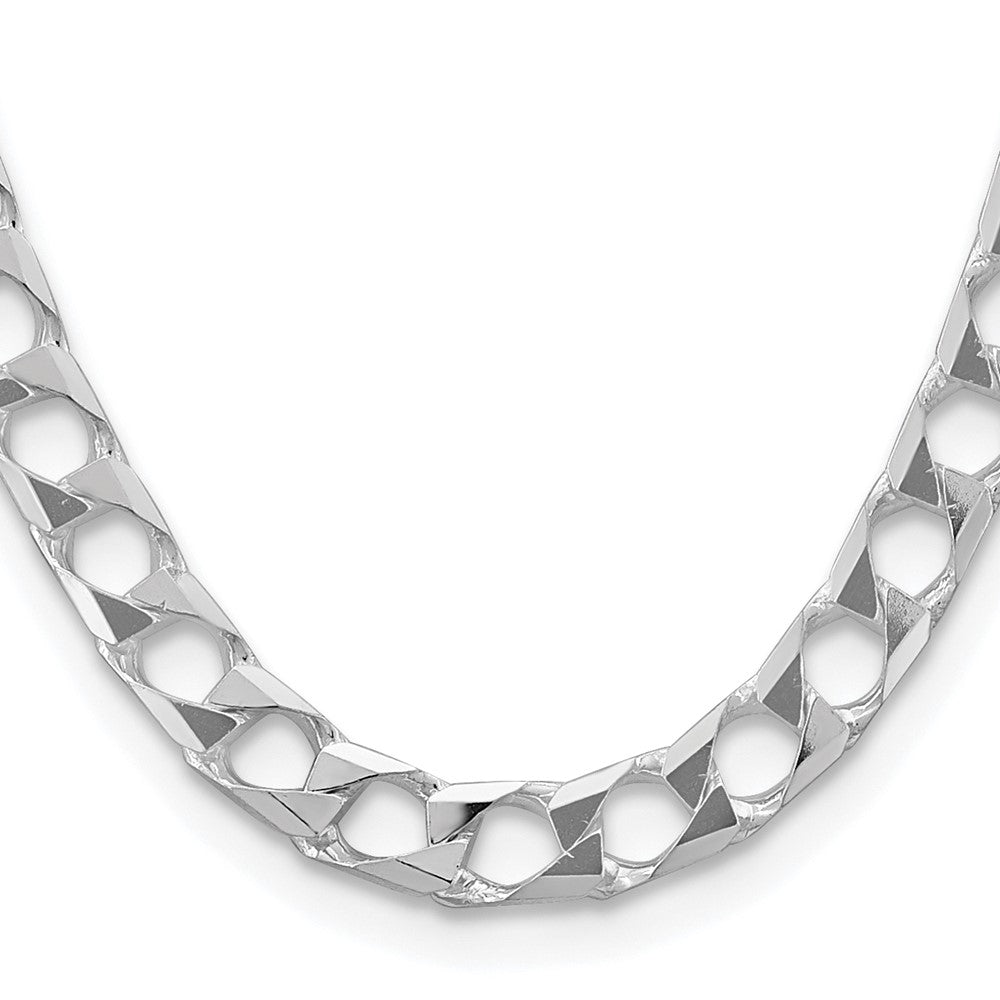 Sterlingsilber Rhodiniert 10.3mm Diamantiert Quadratisch Panzer 26 Zoll Kette