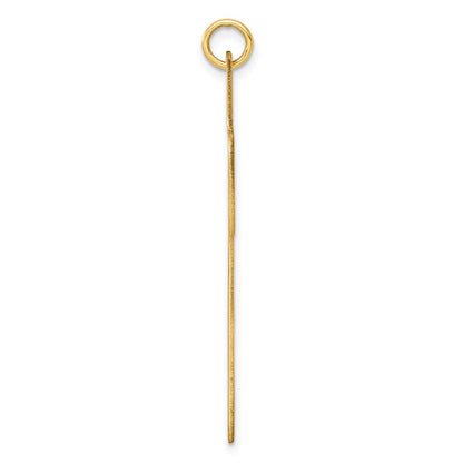 14K Gelbgold Großer Polierter Kreuz-Charm