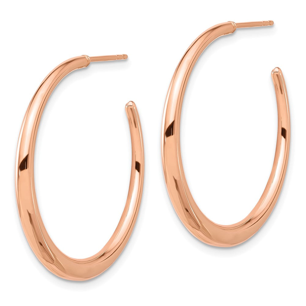 14K Roségold Poliert Creole Ohrstecker