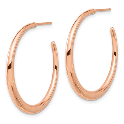 14K Roségold Poliert Creole Ohrstecker
