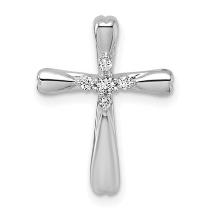 14K Weißgold 1/10 Karat Diamant 5-stone Kreuz Kette Anhänger