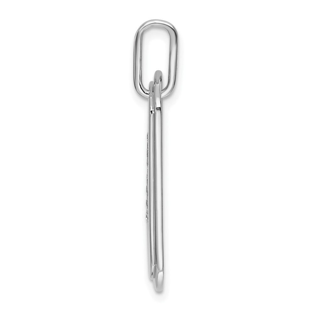 14K Weißgold Diamant Initial K Dog-Tag-Charm