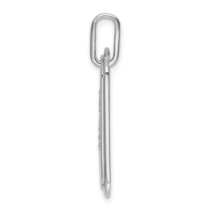14K Weißgold Diamant Initial K Dog-Tag-Charm