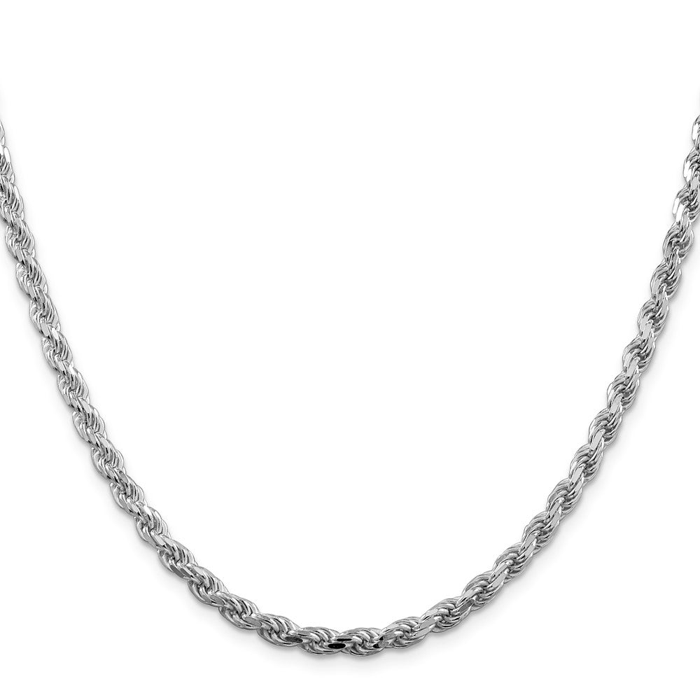 Sterlingsilber Rhodiniert 4.25mm Diamantiert Kordel 30 Zoll Kette