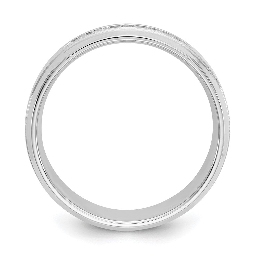 True Origin 14K Weißgold Labor gezüchteter Diamant VS+ F+ 0,5 ct. Größe 9 Ehering mit komplettem Facettenrand und Millegriffe