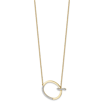 14K Gelbgold Seitlich Diamant Initiale Q 18 Zoll Halskette