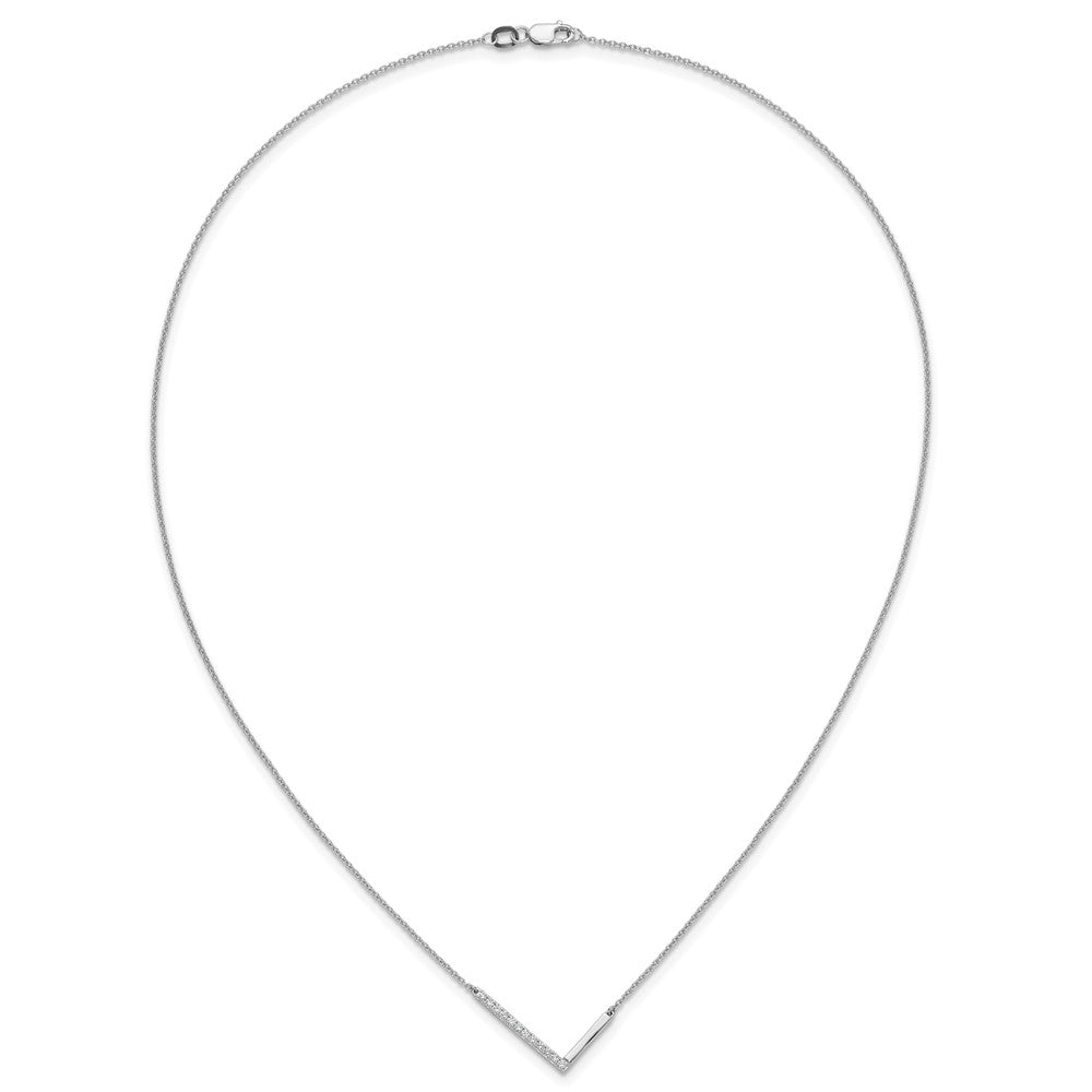 14K Weißgold Seitlich Diamant Initiale L 18 Zoll Halskette
