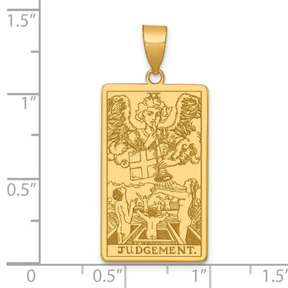 14K Gelbgold Judgement Tarot Card Anhänger