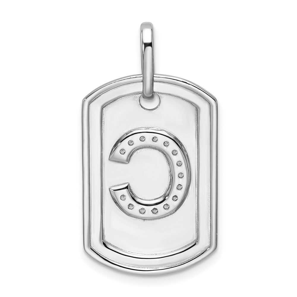 14K Weißgold Diamant-Buchstaben-Charm "C" Erkennungsmarke