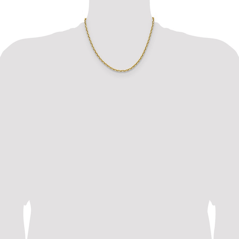 14K Gelbgold 3.90mm Diamantiert French Glieder Halskette