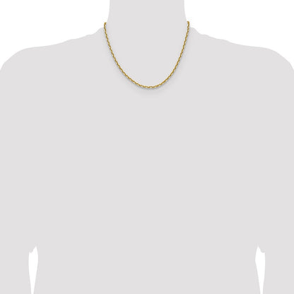 14K Gelbgold 3.90mm Diamantiert French Glieder Halskette