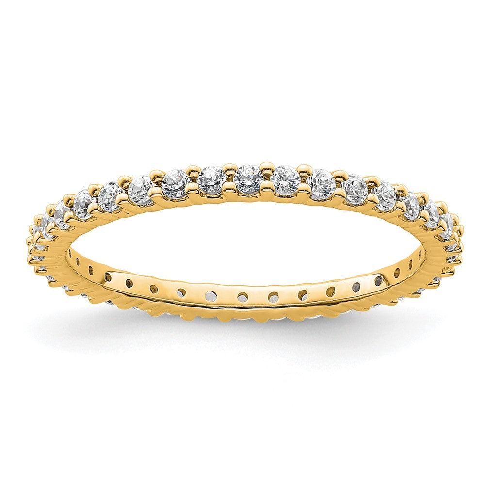 14K Gelbgold Poliert Größe 6.5 Shared Krappen 1/2 Karat Diamant Komplett Memoire Ehering Ring