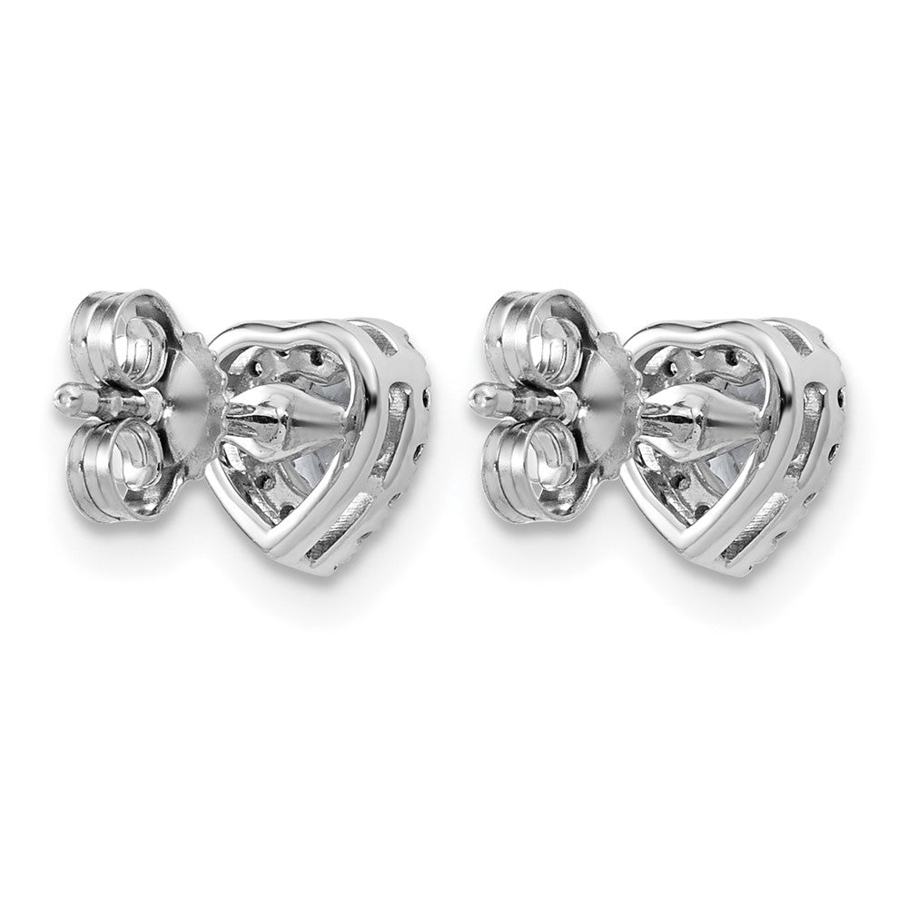 14K Weißgold Im Labor Gezüchtet Vs/si+ G+ Diamant Herz Form Heiligenschein Komplett Ohrringe