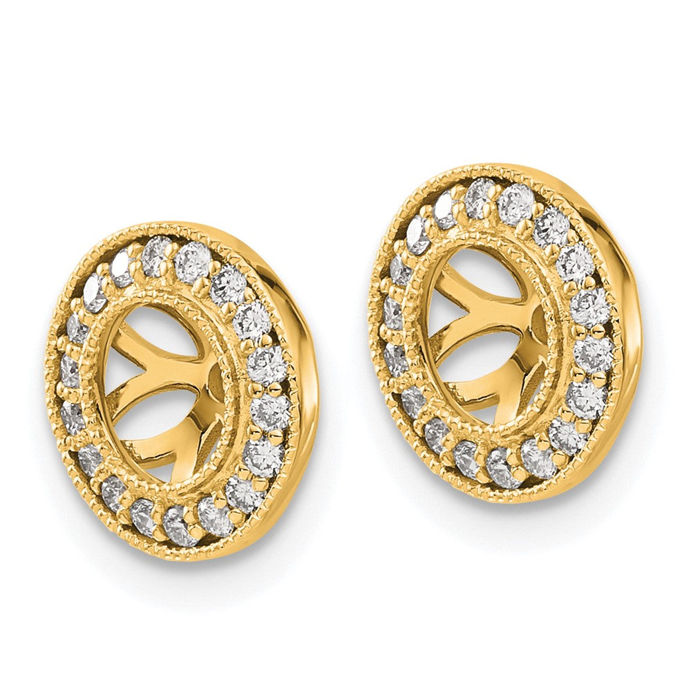14K Gelbgold Ohrring-Jackets mit 0,33 ct. Diamanten, Kreis-Design