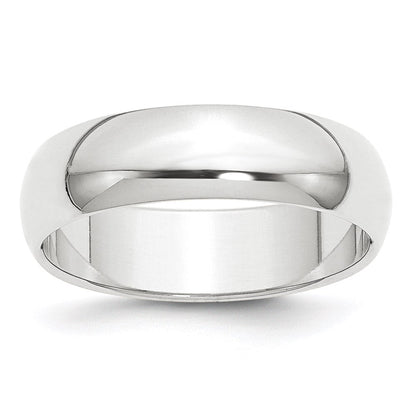 Platin 6mm Halb Rund Featherweight Ehering Ring