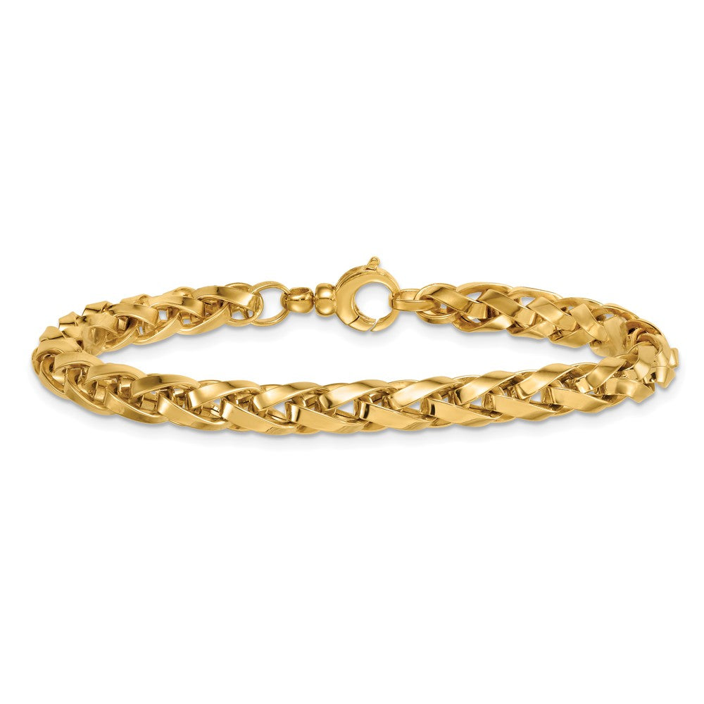14K Gelbgold Poliert 4.25mm Leicht Fantasieglieder Gliederarmband