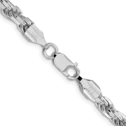 Sterlingsilber Rhodiniert 5.75mm Diamantiert Kordel 30 Zoll Kette