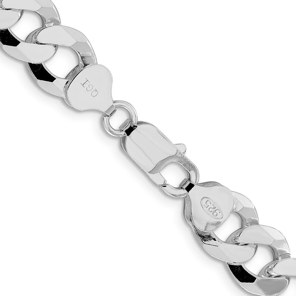 Sterlingsilber Rhodiniert 10.6mm Abgeschrägt Panzer 26 Zoll Kette