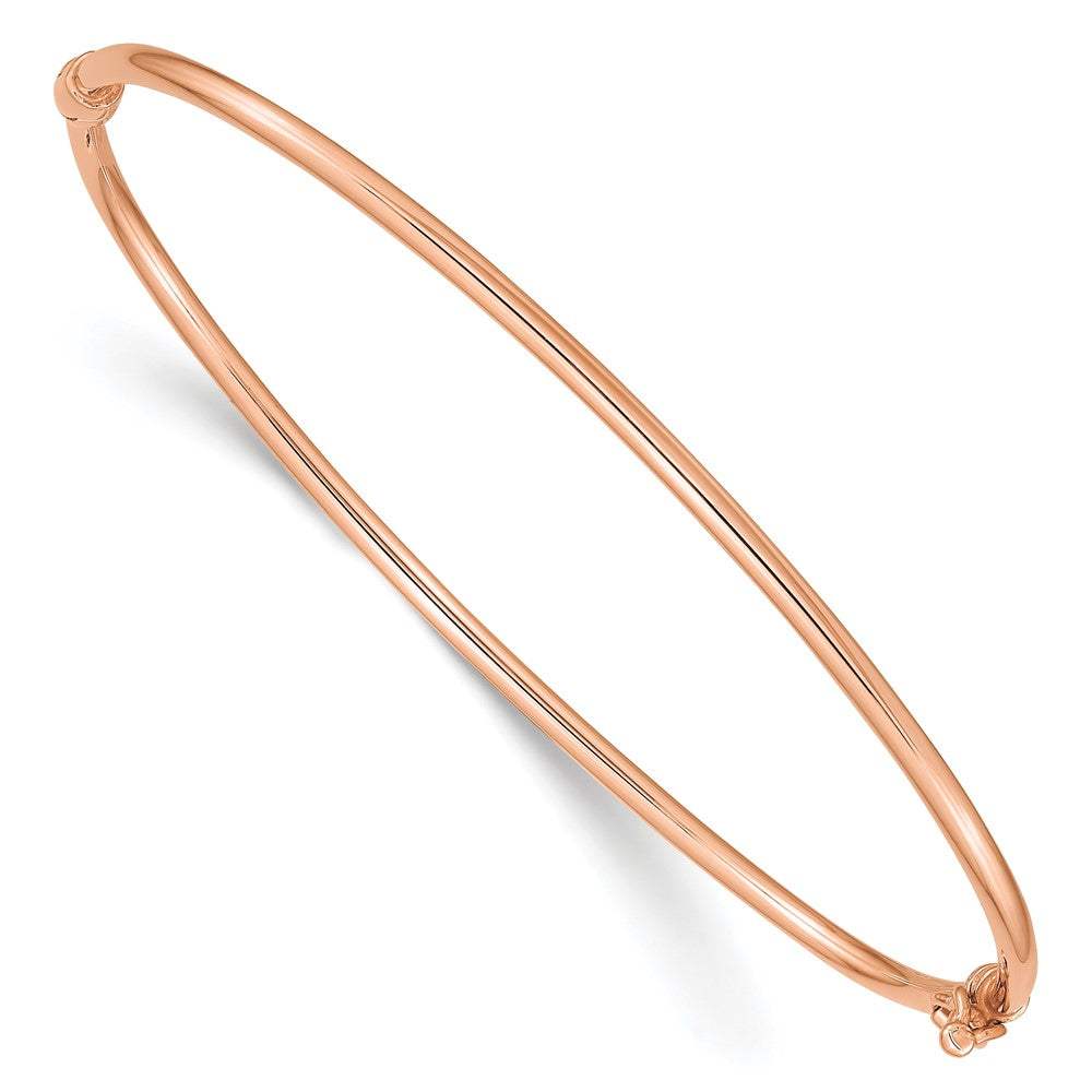 14K Roségold Poliert 2.00mm Klappbar Oval Armreif Armband