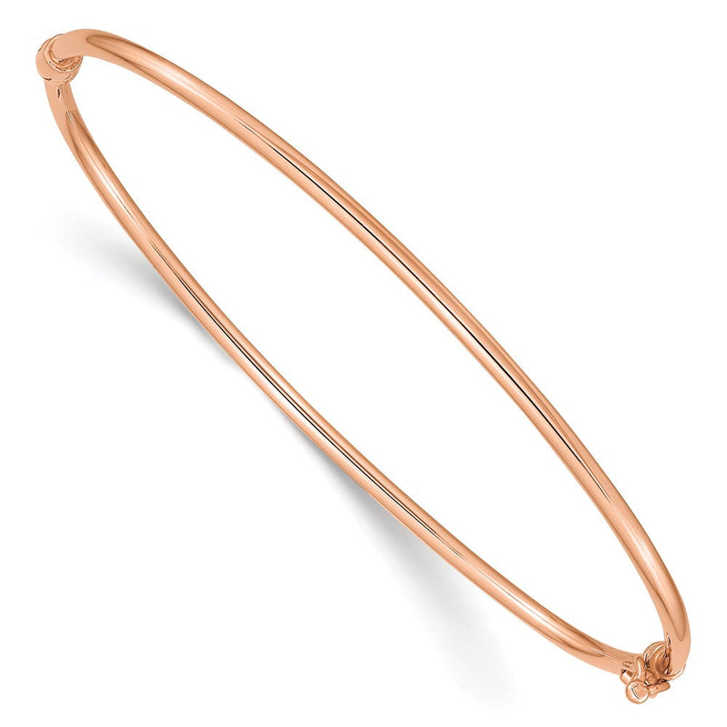 14K Roségold Poliert 2.00mm Klappbar Oval Armreif Armband