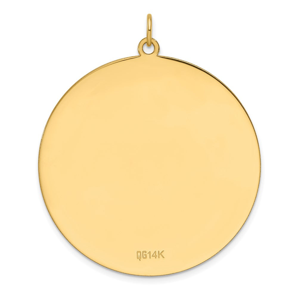 14K Gelbgold Schlicht Rund Gravierbar 38.3mm Plättchen Charm