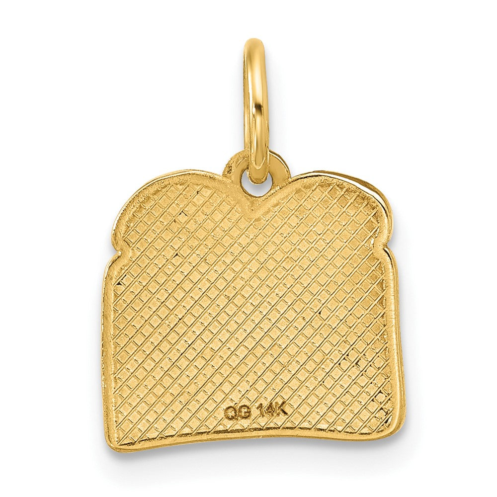 14K Gelbgold Charm "Toast und Marmelade" mit roter Emaillierung