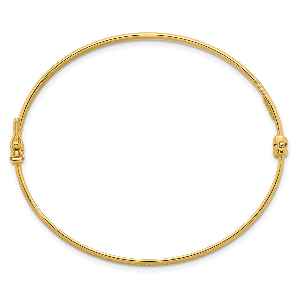 14K Gelbgold Poliert und Diamantiert 4.75mm Klappbar Oval Armreif Armband