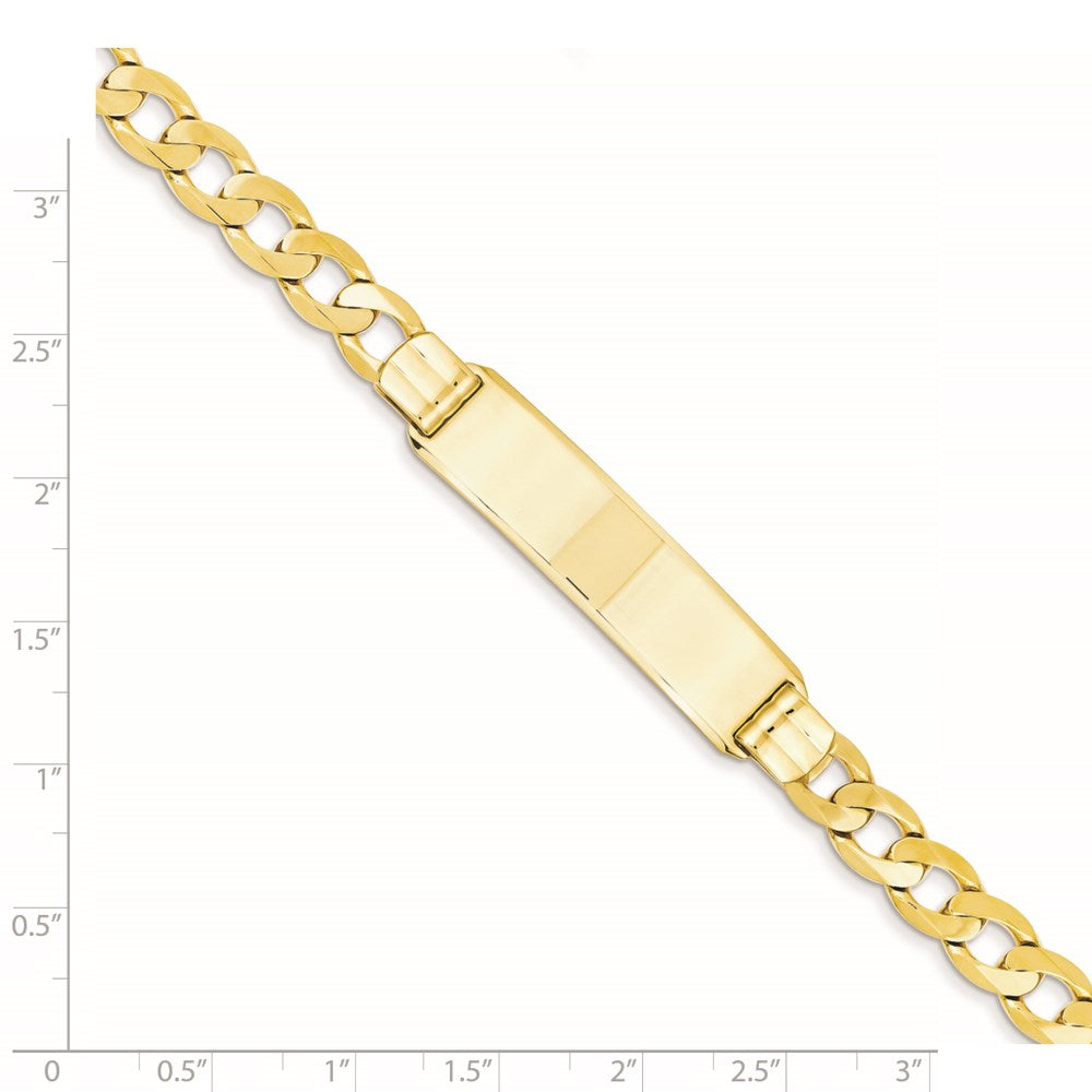 14K Gelbgold Poliert Massiv Kette/solid Platte Panzer Glieder 37x8mm Platte 8 Zoll Id Armband
