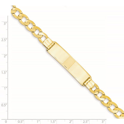 14K Gelbgold Poliert Massiv Kette/solid Platte Panzer Glieder 37x8mm Platte 8 Zoll Id Armband
