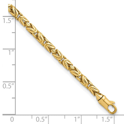 14K Gelbgold Poliert 3mm Abgerundet Byzantiner Glieder Gliederarmband
