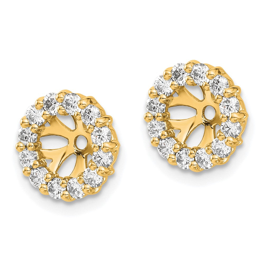 14K Gelbgold Ohrring-Jackets mit Kreis-Design und 0,75K Diamanten