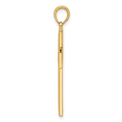 14K Gelbgold Polierter Kreuz-Anhänger