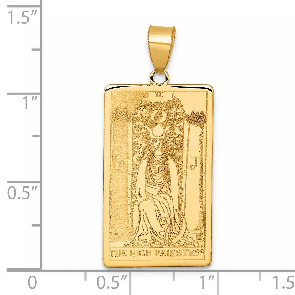 14K Gelbgold The Hoch Priestess Tarot Card Anhänger